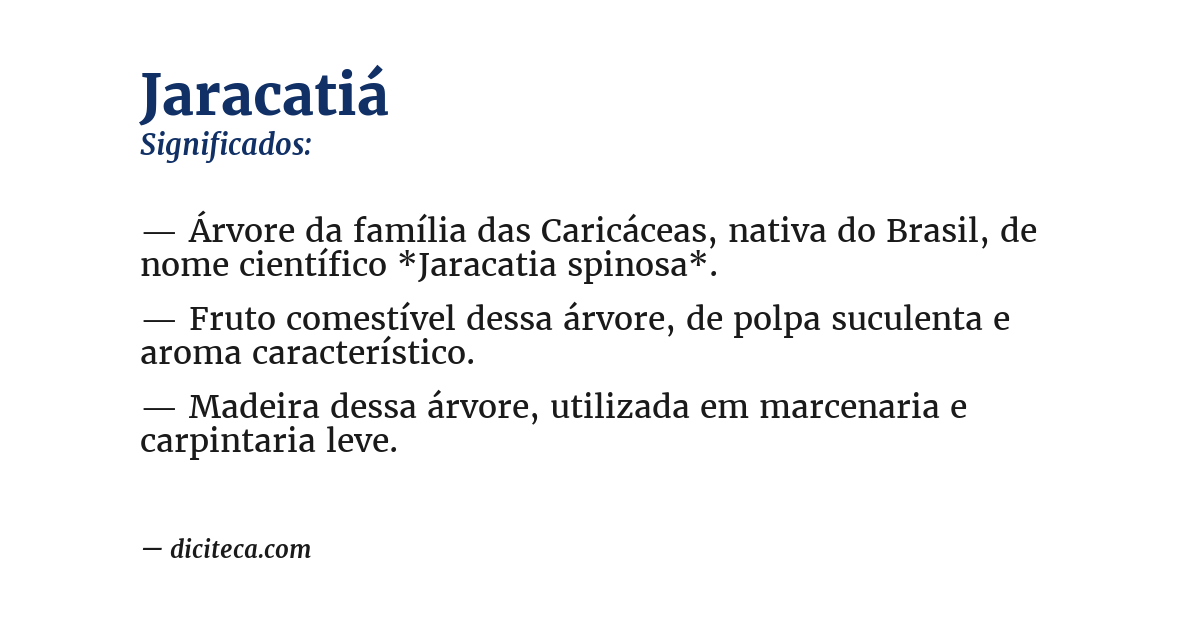 Significado de jaracatiá