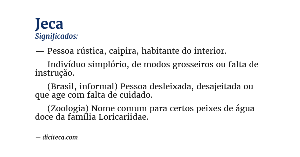 Significado de jeca