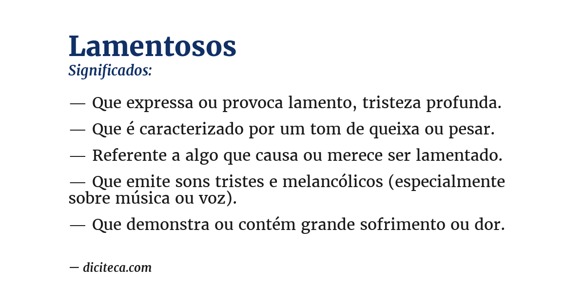 Significado de lamentosos