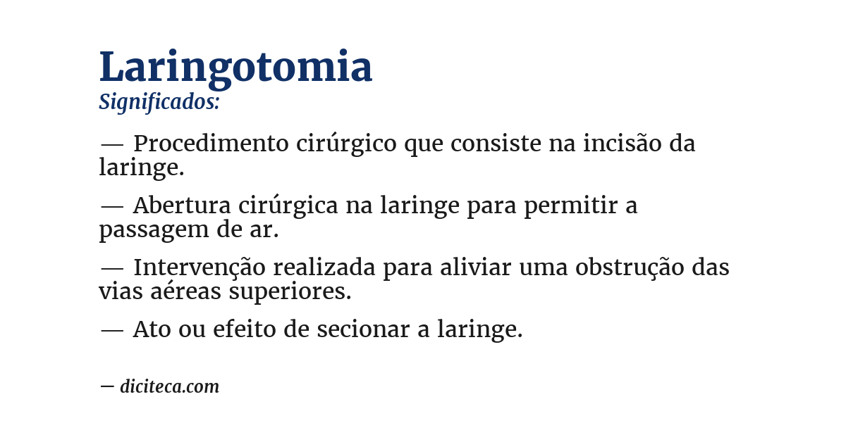 Significado de laringotomia