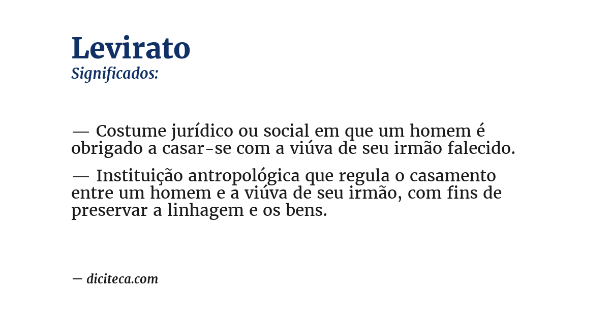 Significado de levirato