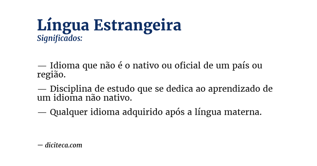 Significado de língua estrangeira