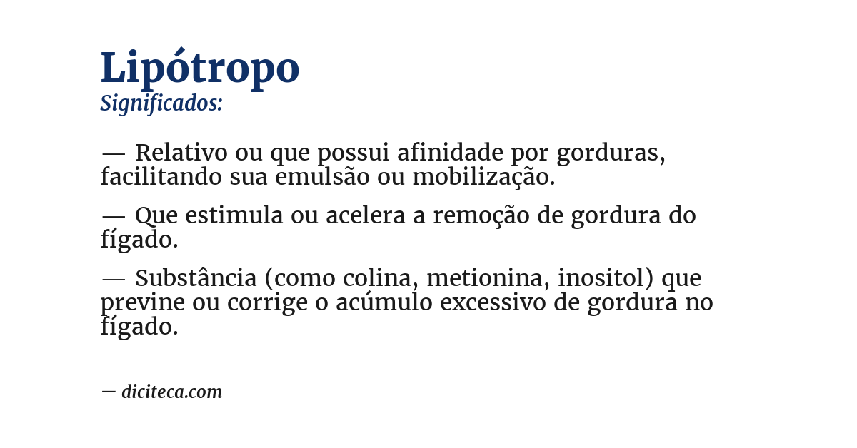 Significado de lipótropo