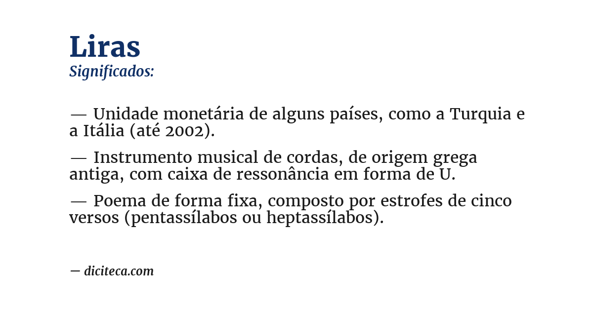 Significado de liras