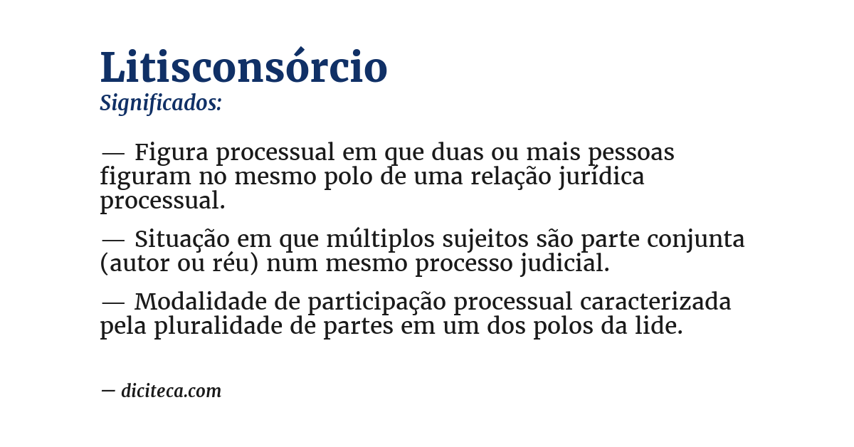 Significado de litisconsórcio