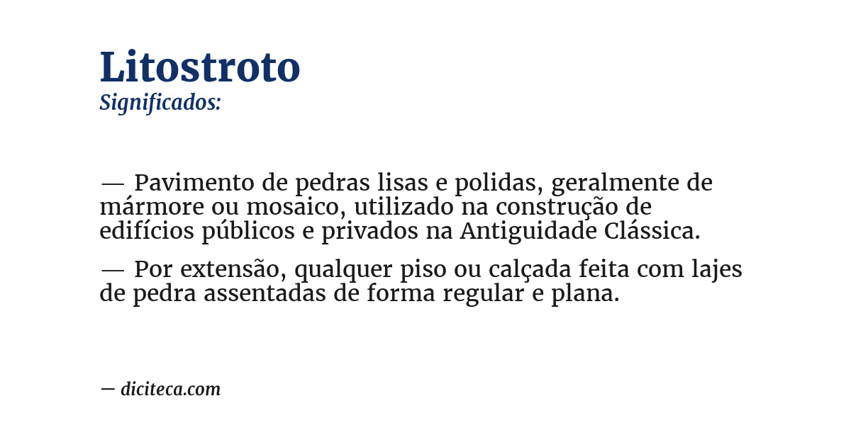 Significado de litostroto