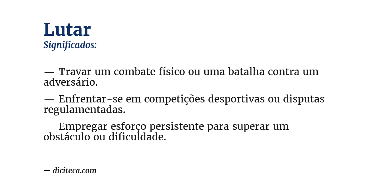 Significado de lutar
