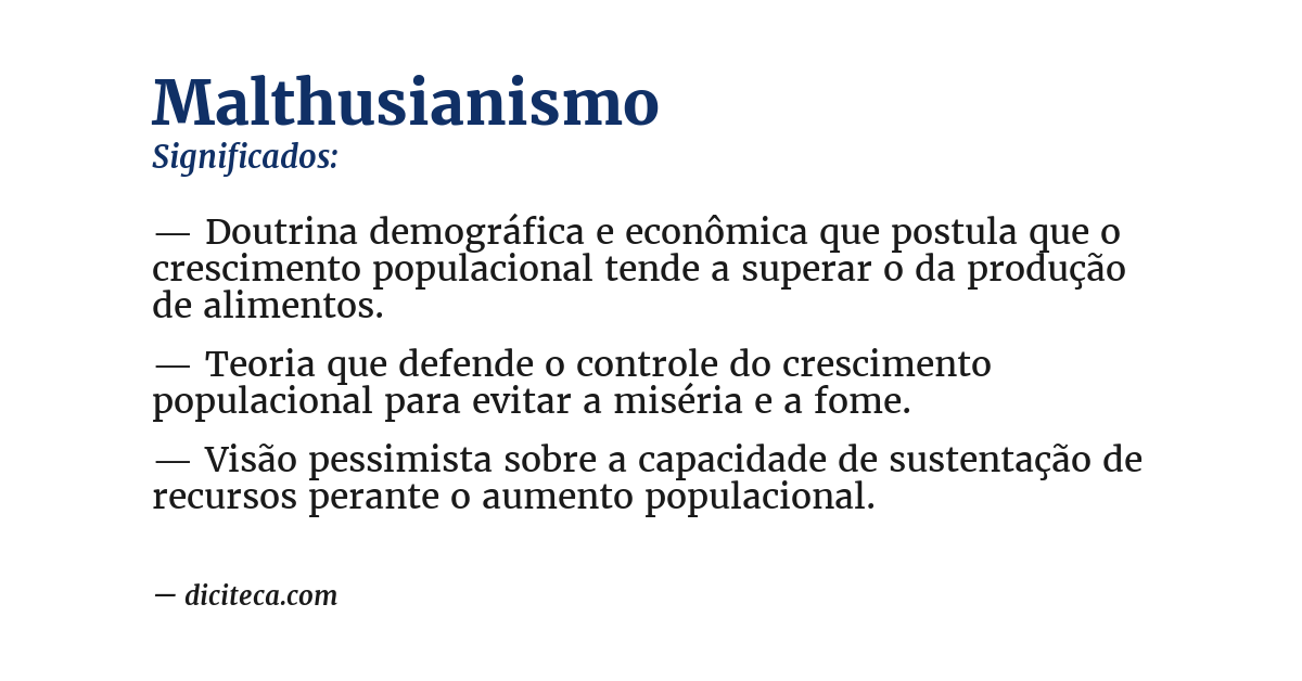 Significado de malthusianismo
