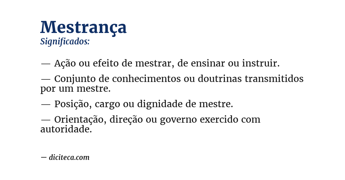 Significado de mestrança