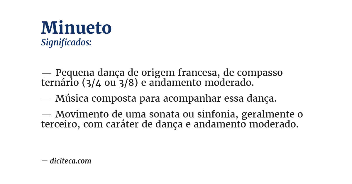 Significado de minueto