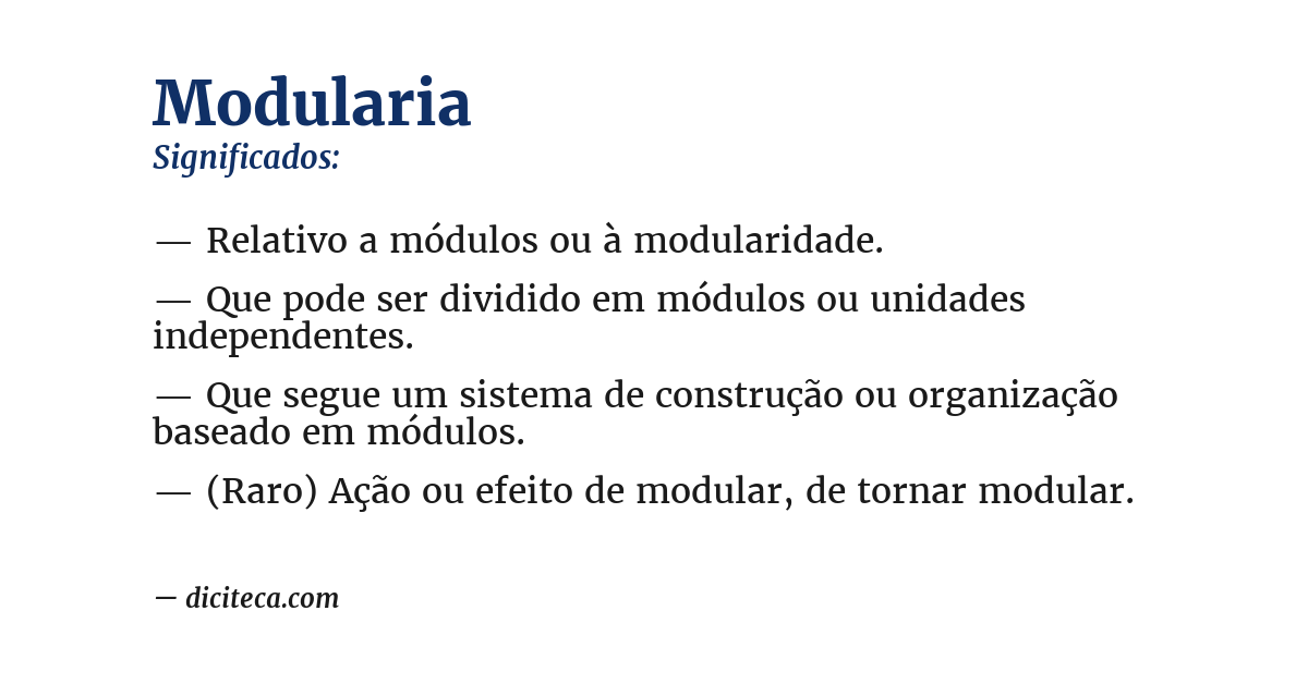 Significado de modularia