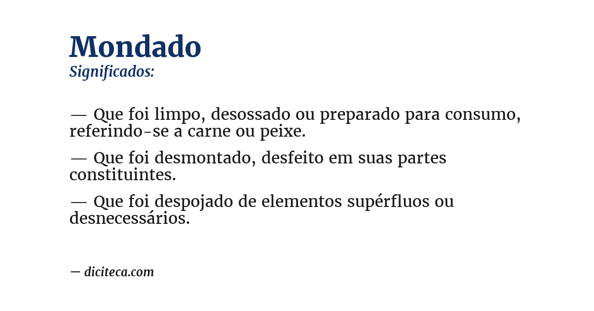 Significado de mondado