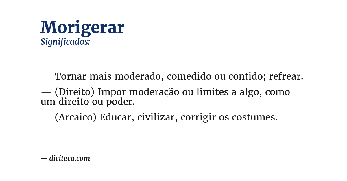 Significado de morigerar