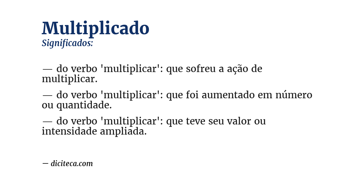 Significado de multiplicado