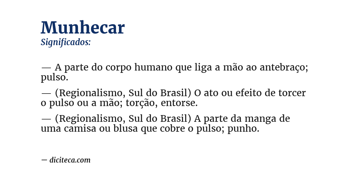 Significado de munhecar