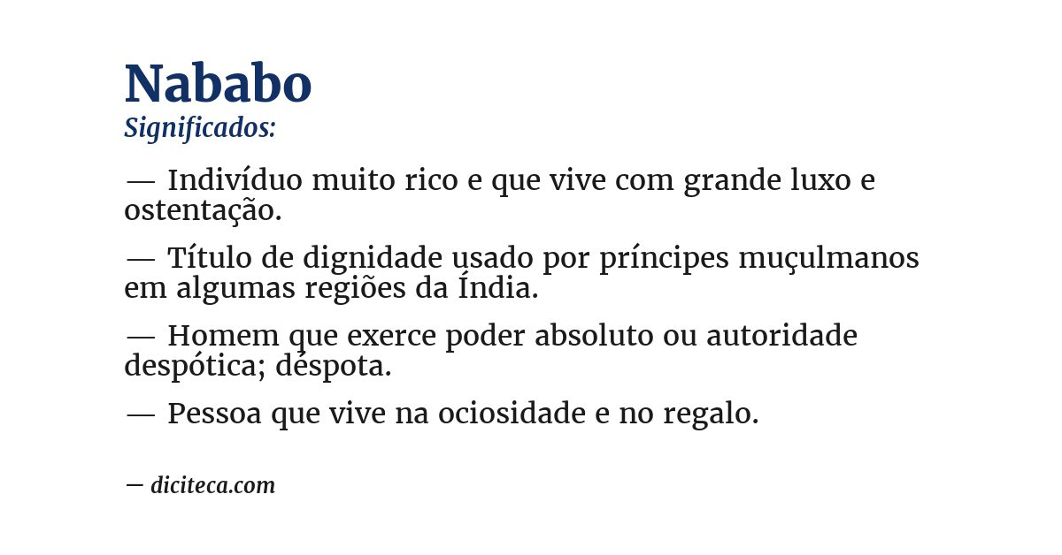 Significado de nababo