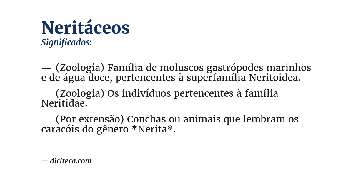 Significado de neritáceos