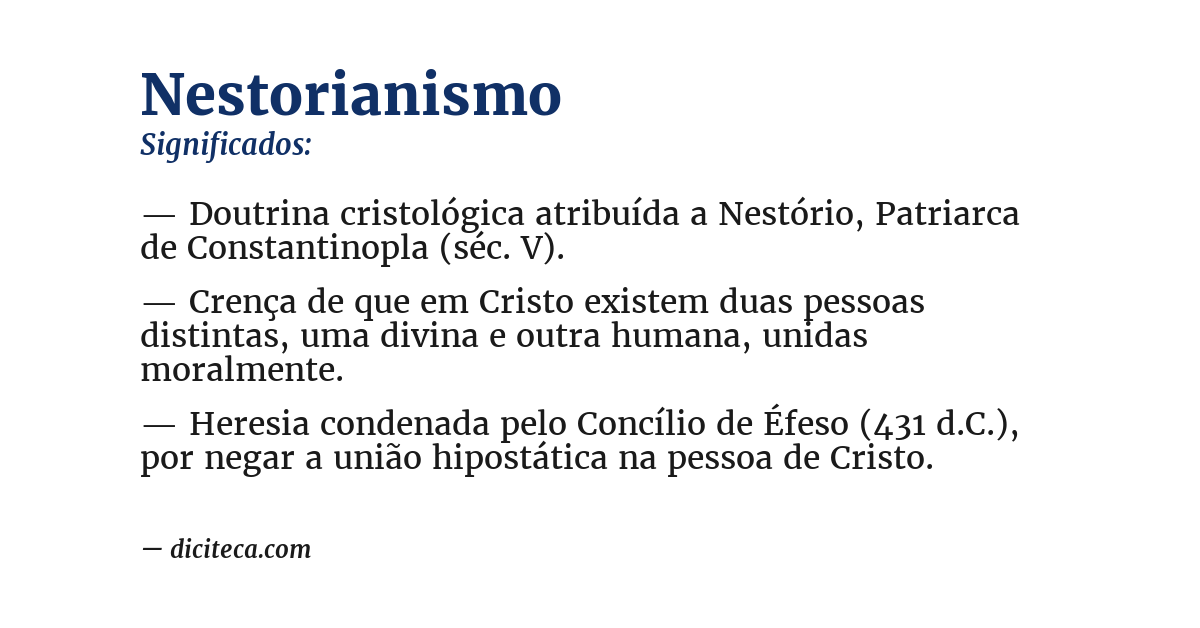 Significado de nestorianismo