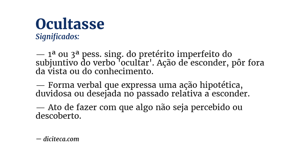 Significado de ocultasse