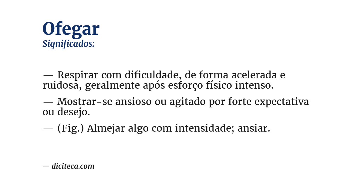 Significado de ofegar