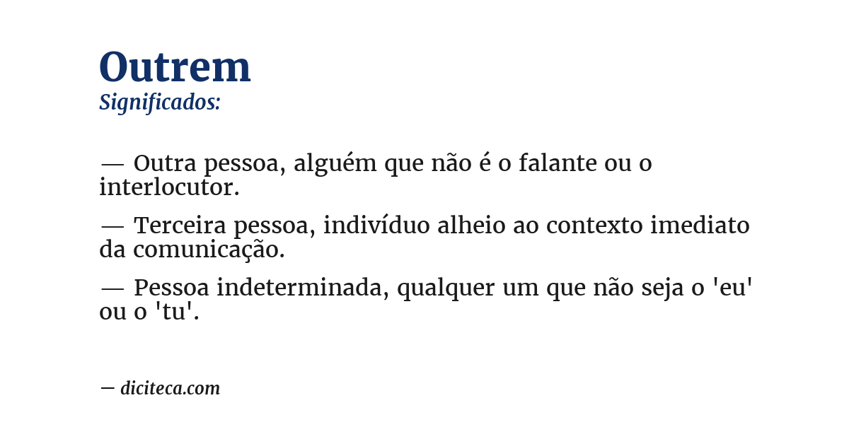 Significado de outrem