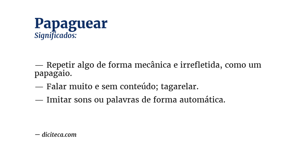 Significado de papaguear