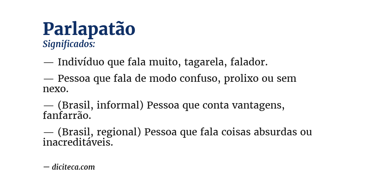 Significado de parlapatão
