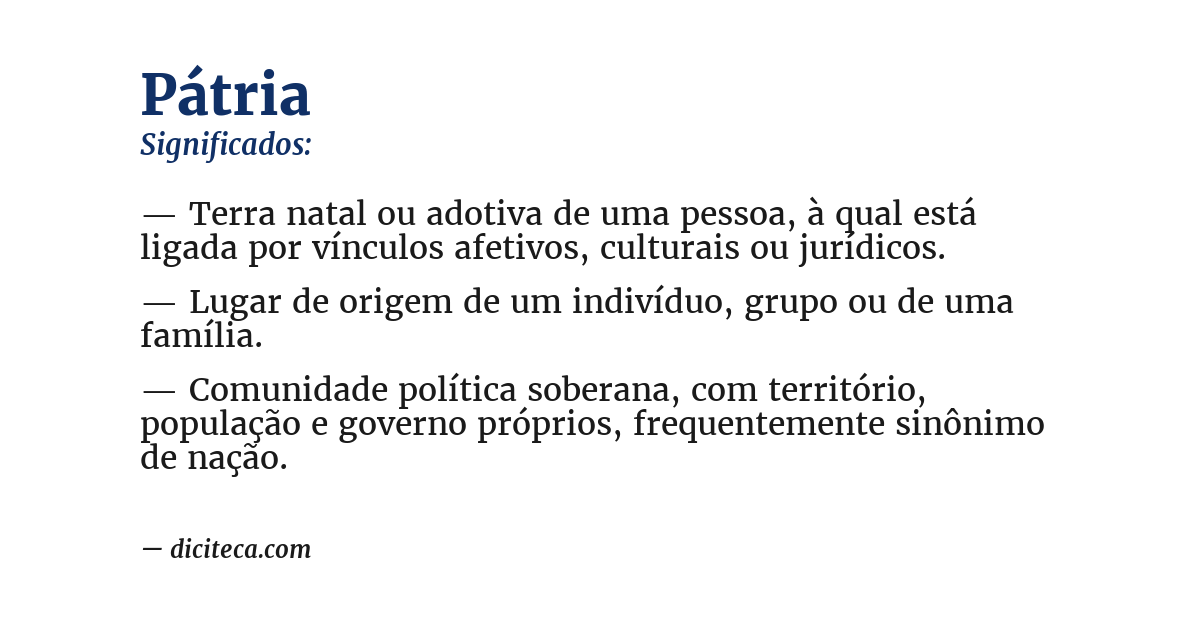 Significado de pátria