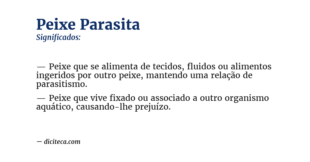 Significado de peixe parasita