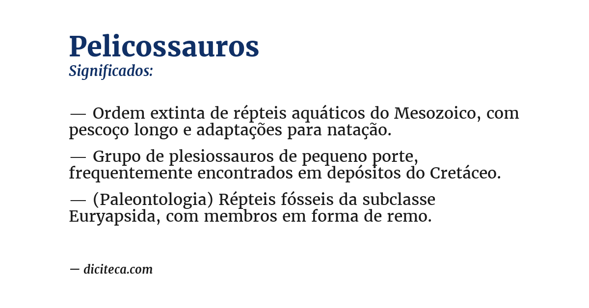 Significado de pelicossauros