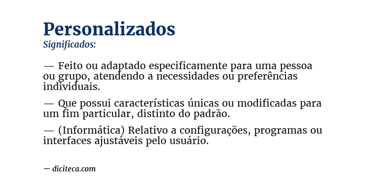 Significado de personalizados