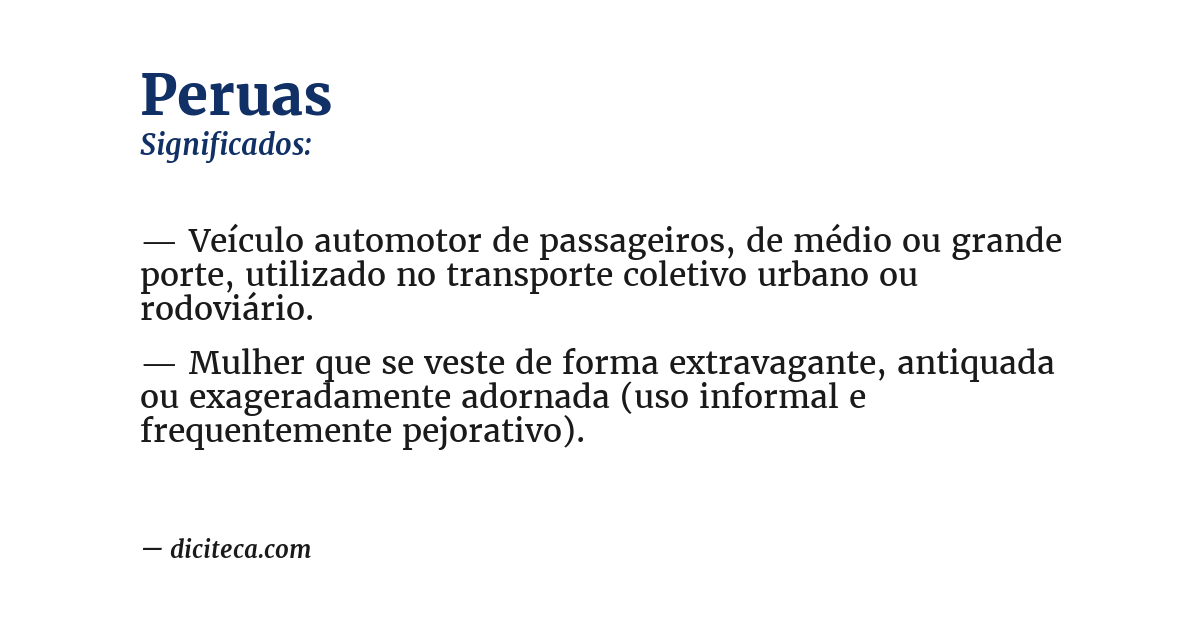 Significado de peruas
