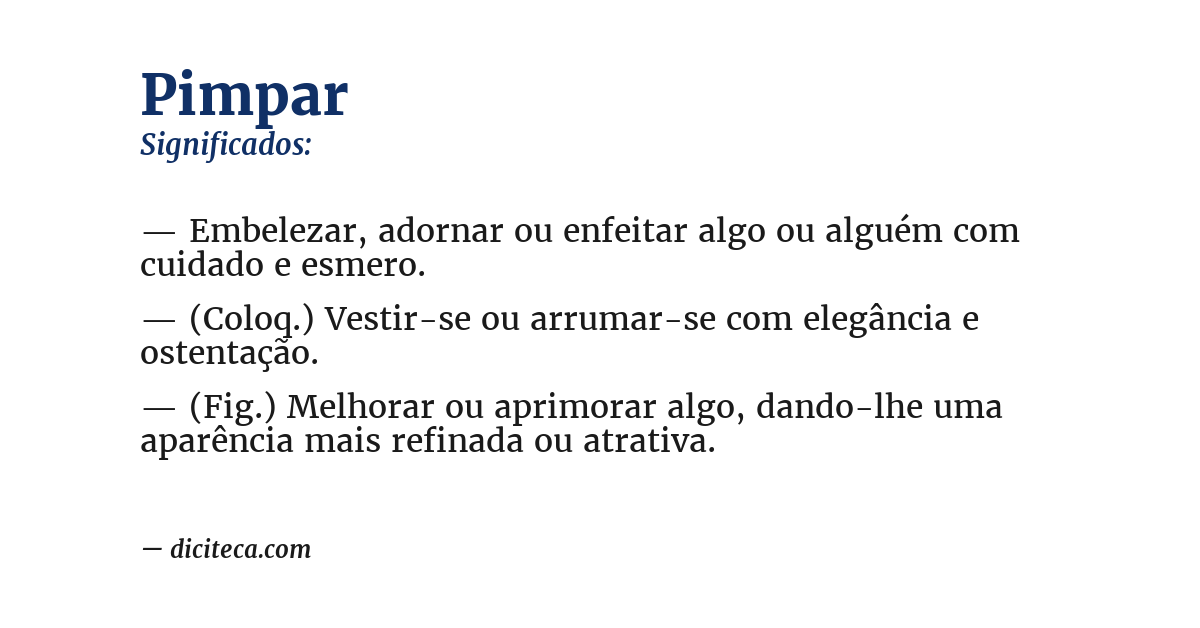 Significado de pimpar