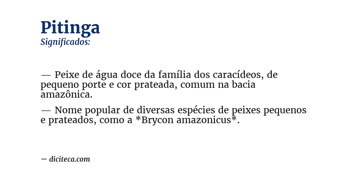Significado de pitinga