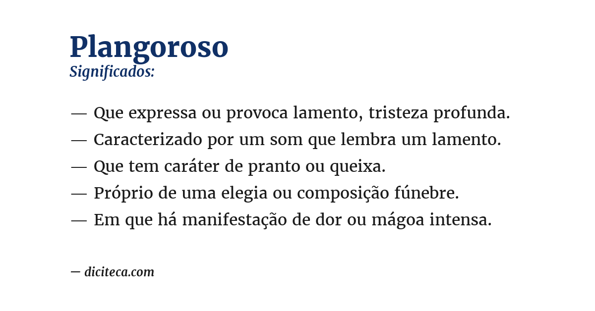 Significado de plangoroso