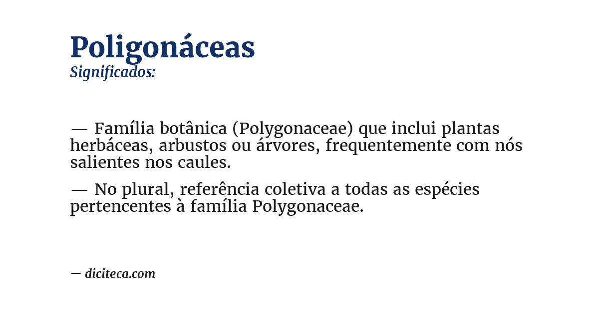 Significado de poligonáceas