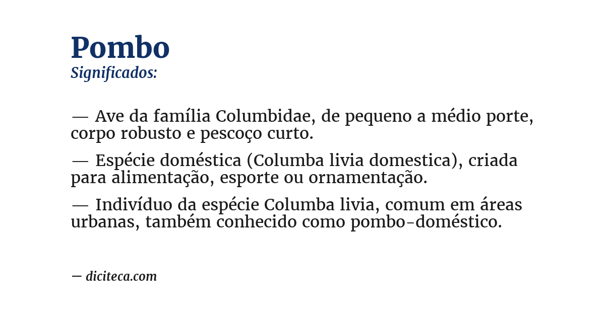 Significado de pombo