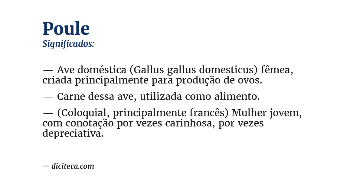 Significado de poule