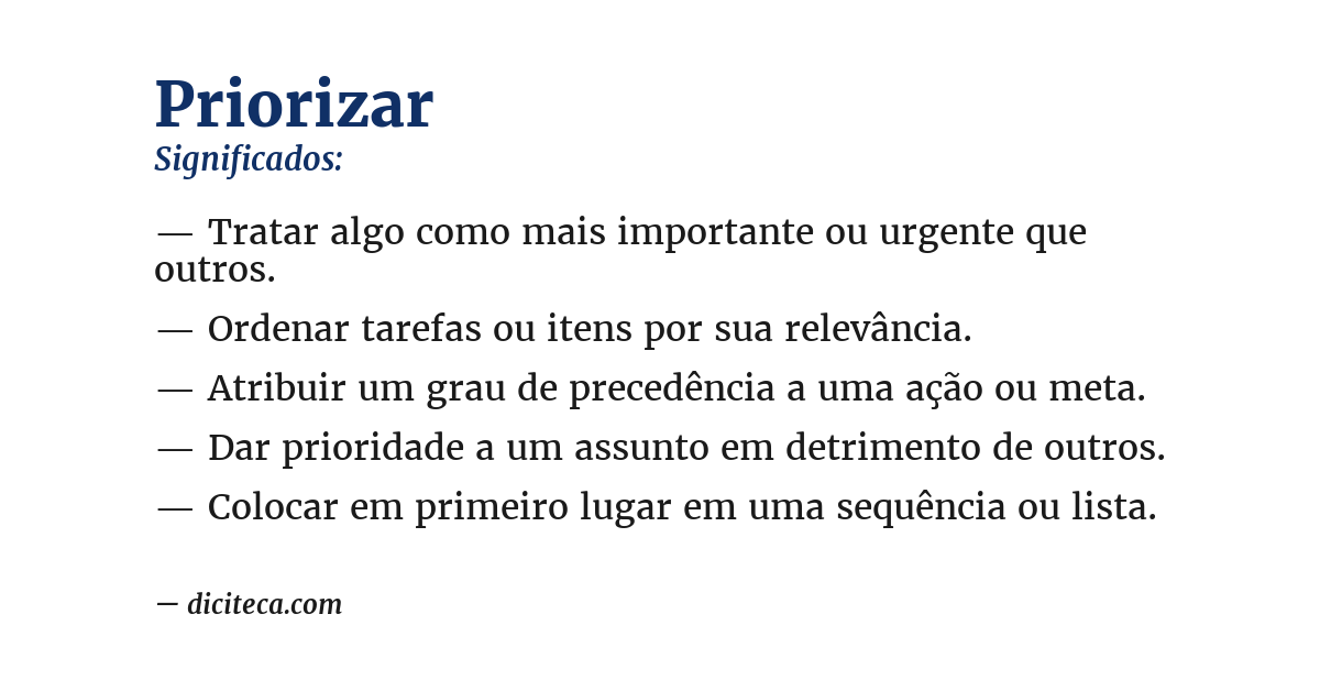 Significado de priorizar