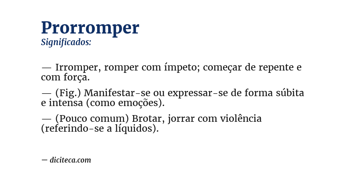 Significado de prorromper