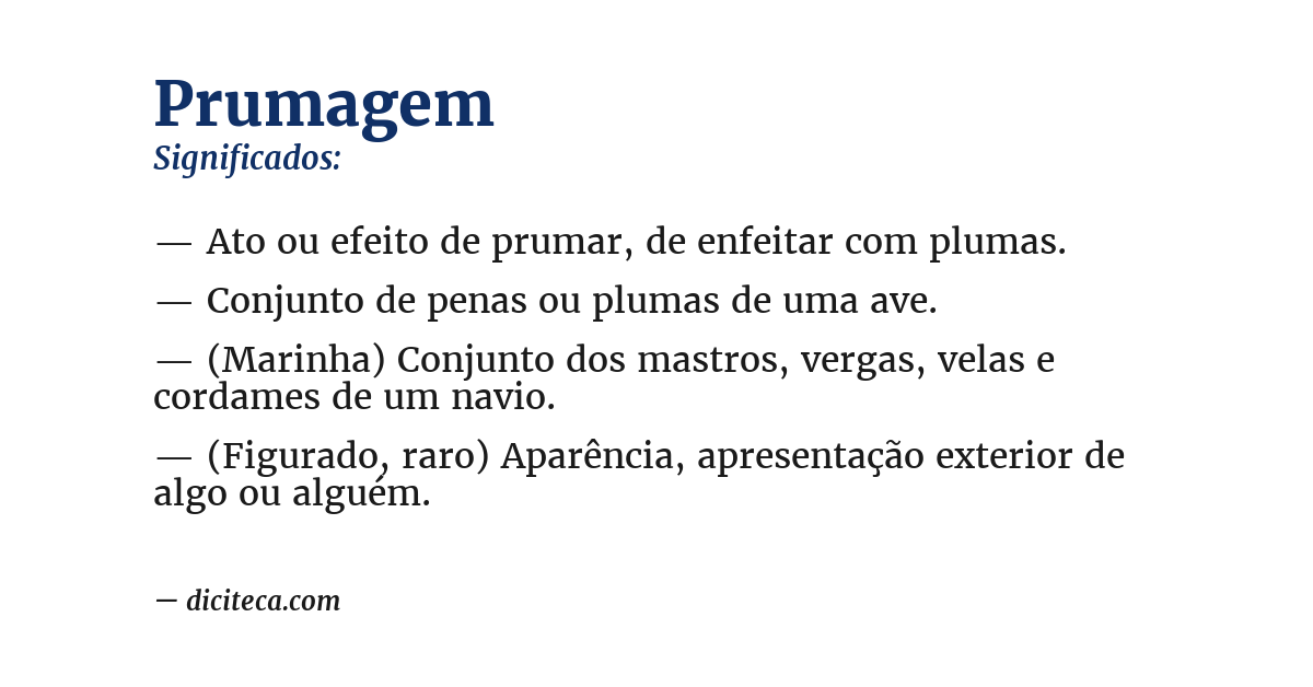 Significado de prumagem