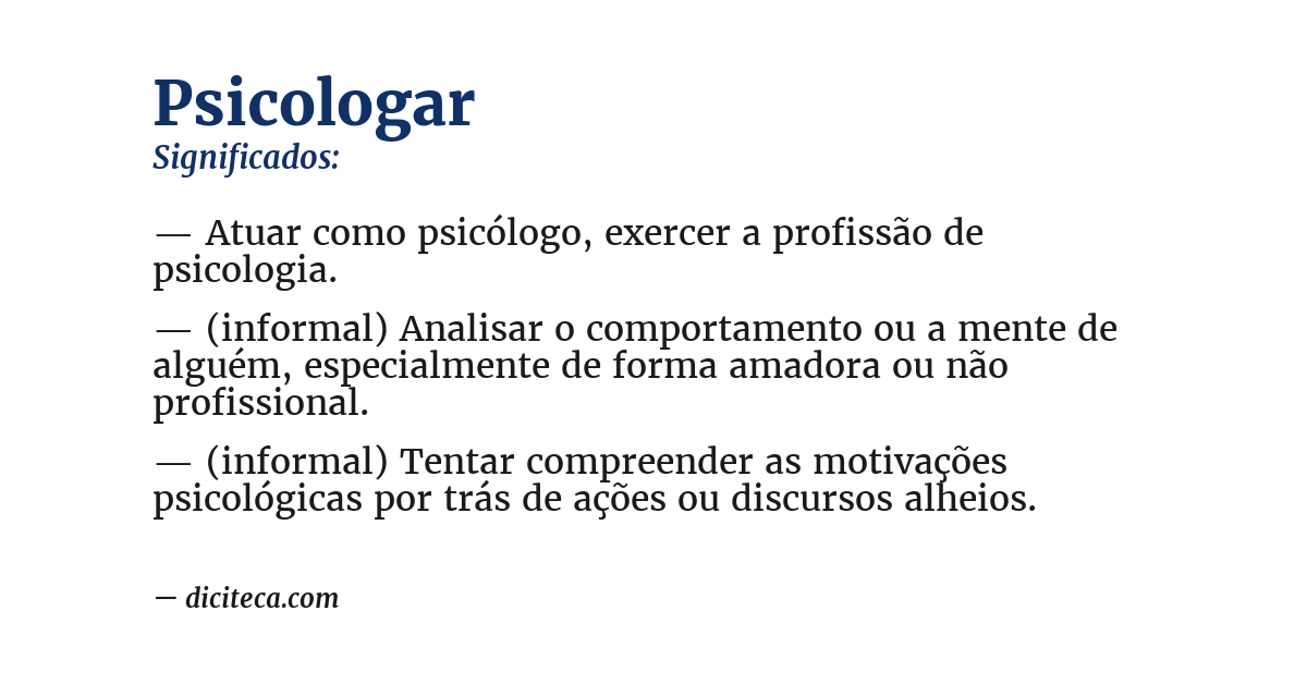 Significado de psicologar