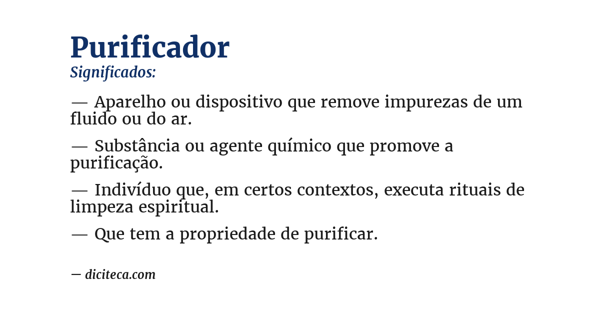 Significado de purificador