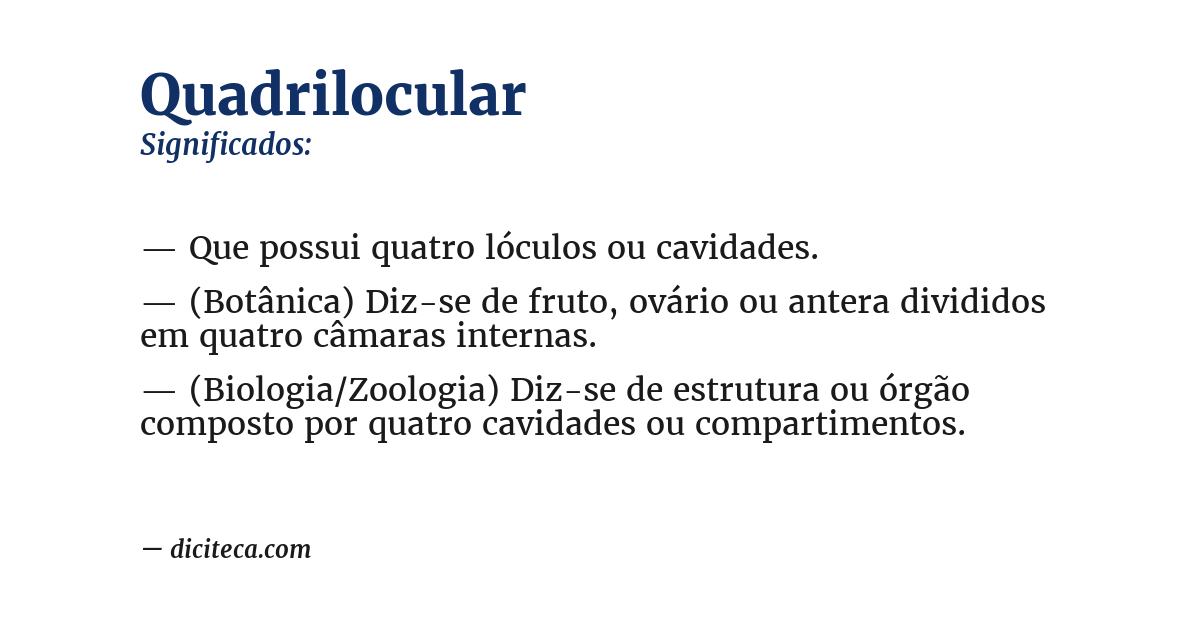 Significado de quadrilocular