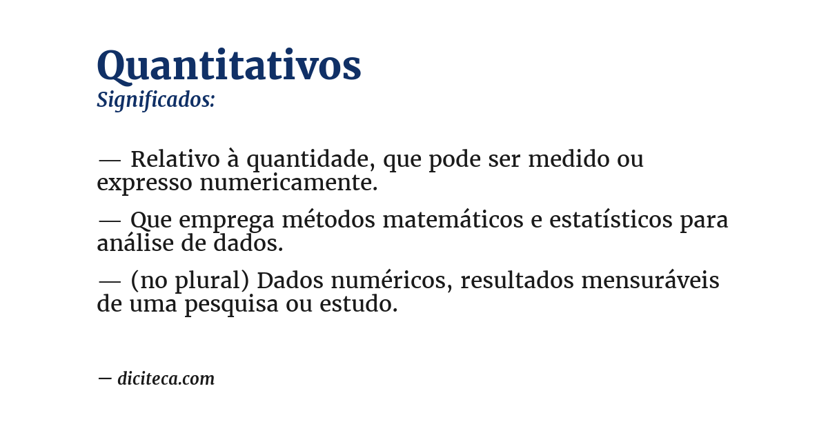 Significado de quantitativos