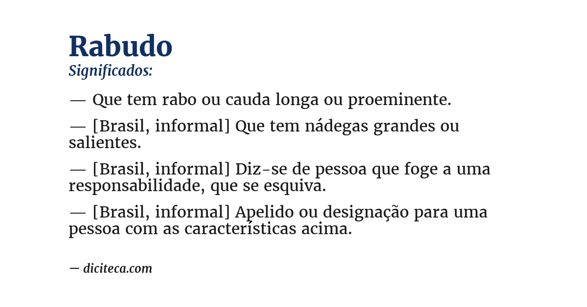 Significado de rabudo