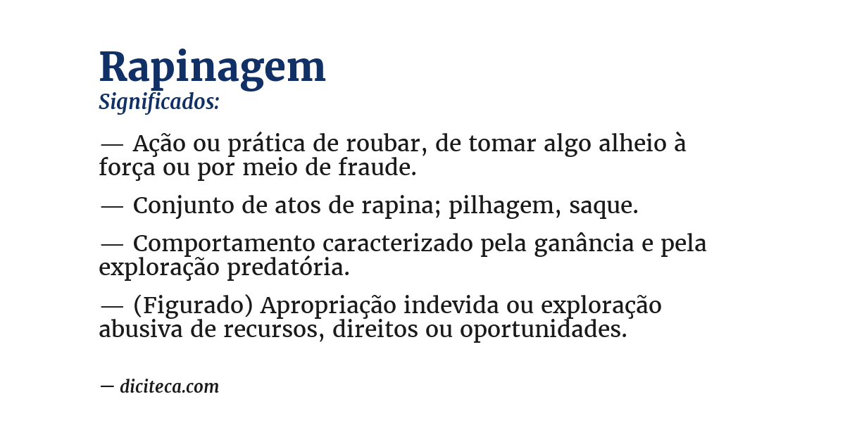 Significado de rapinagem