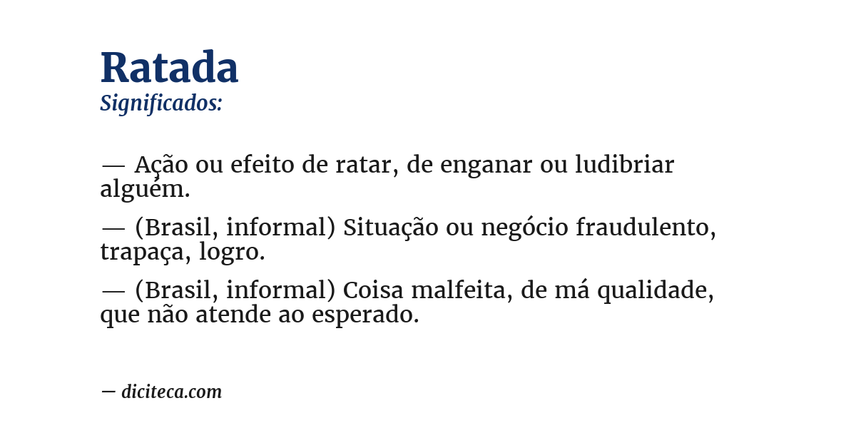 Significado de ratada