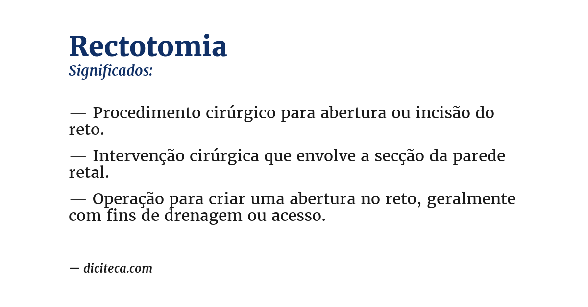 Significado de rectotomia