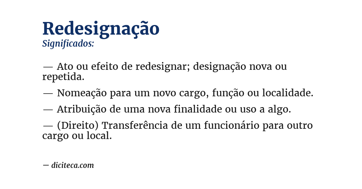 Significado de redesignação